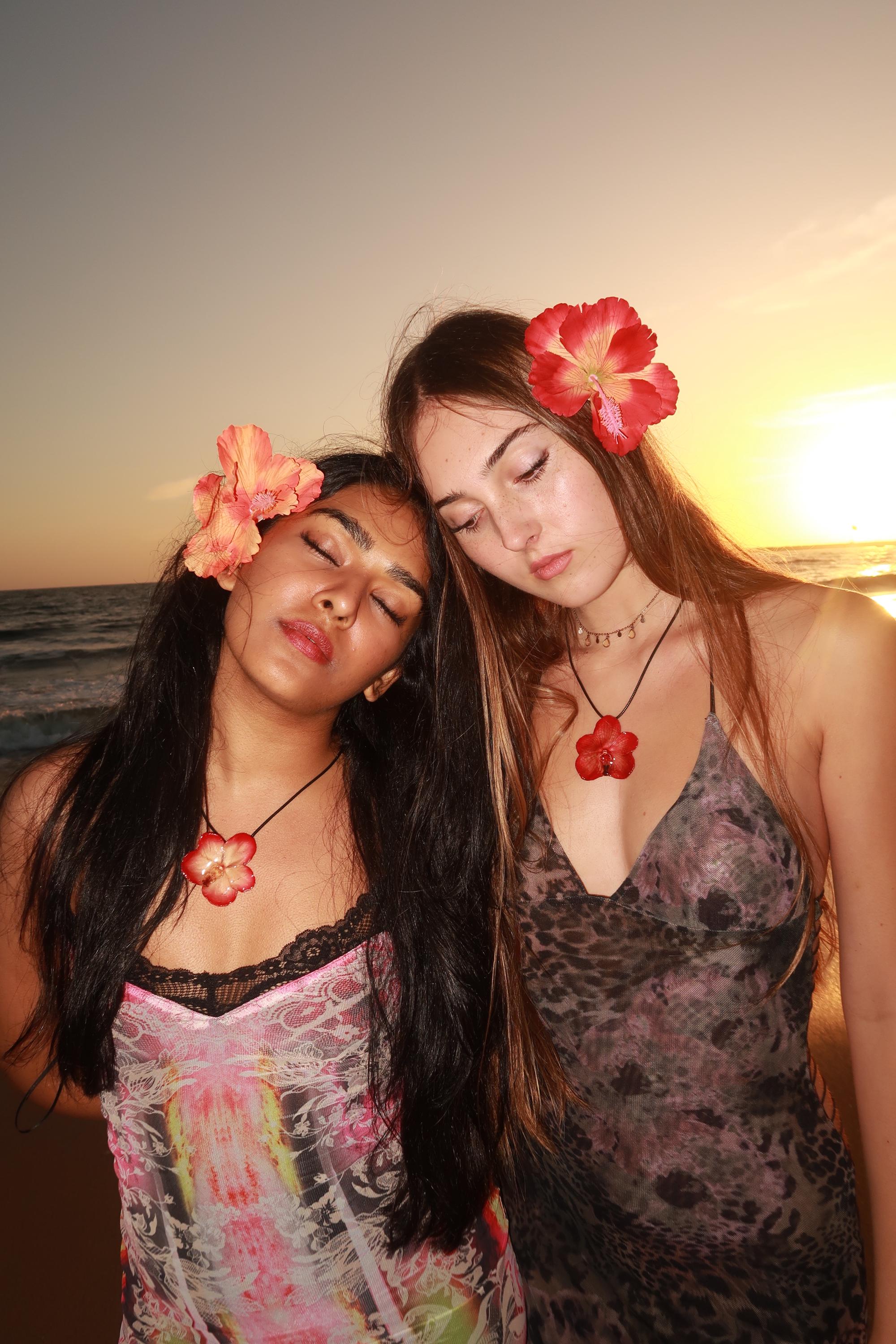 Vanda orchid on Black Cord - Real orchid Preserved in Resin