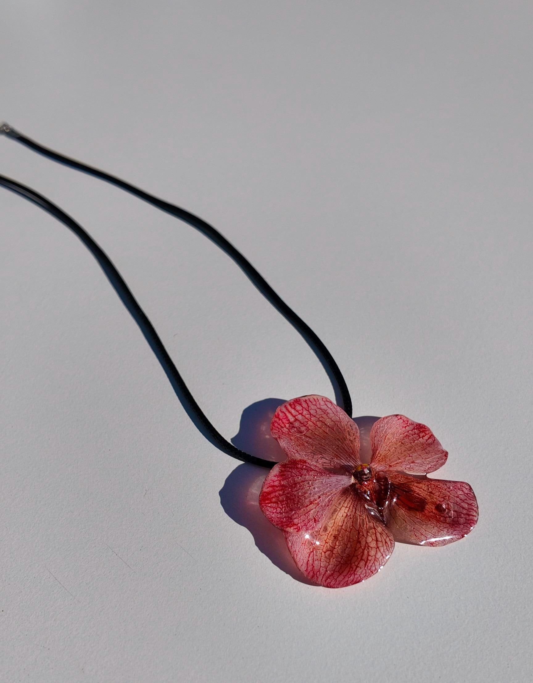 Real Orchid Necklace — Real Orchid Preserved in Resin