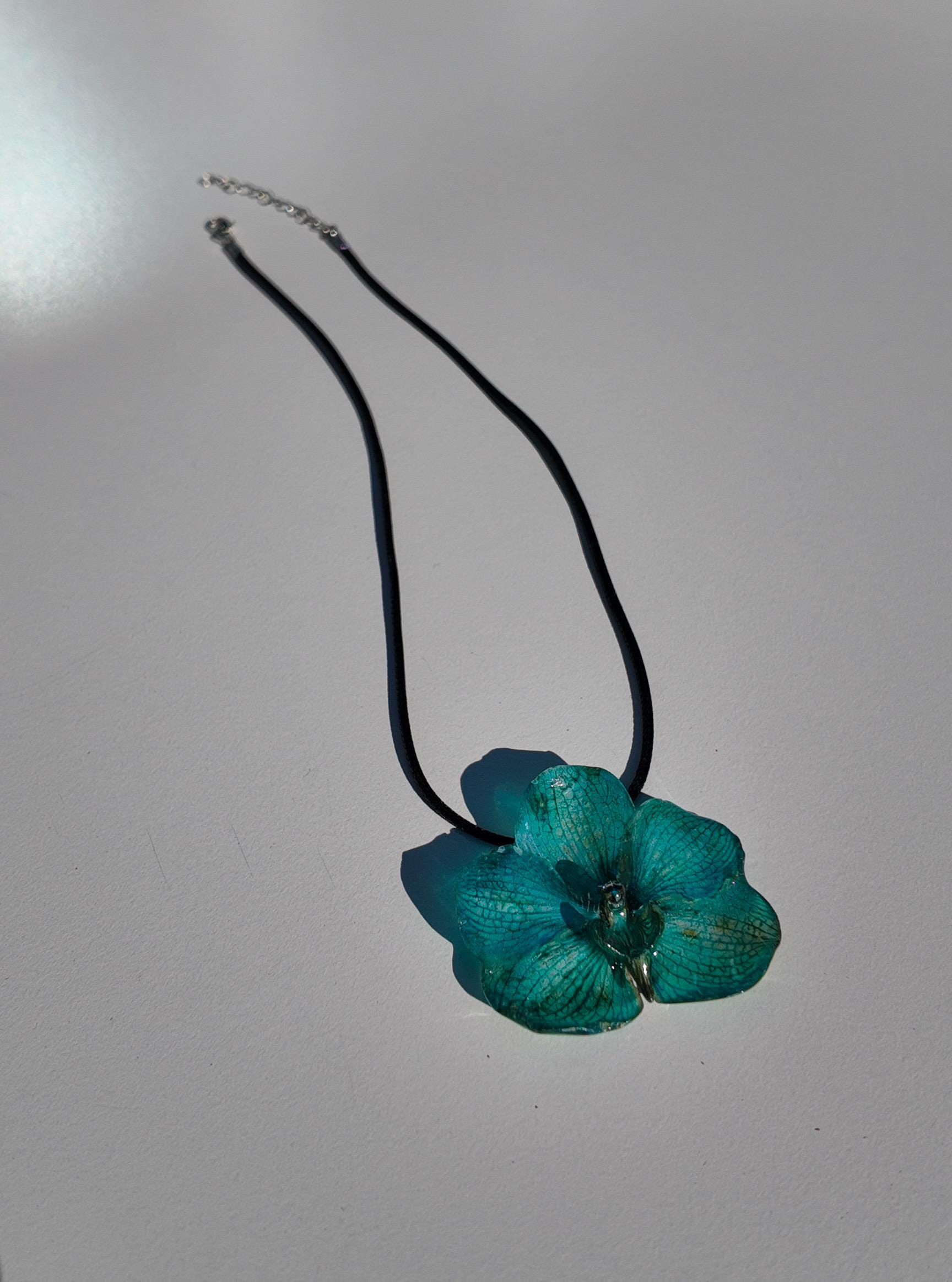 Real Orchid Necklace — Real Orchid Preserved in Resin