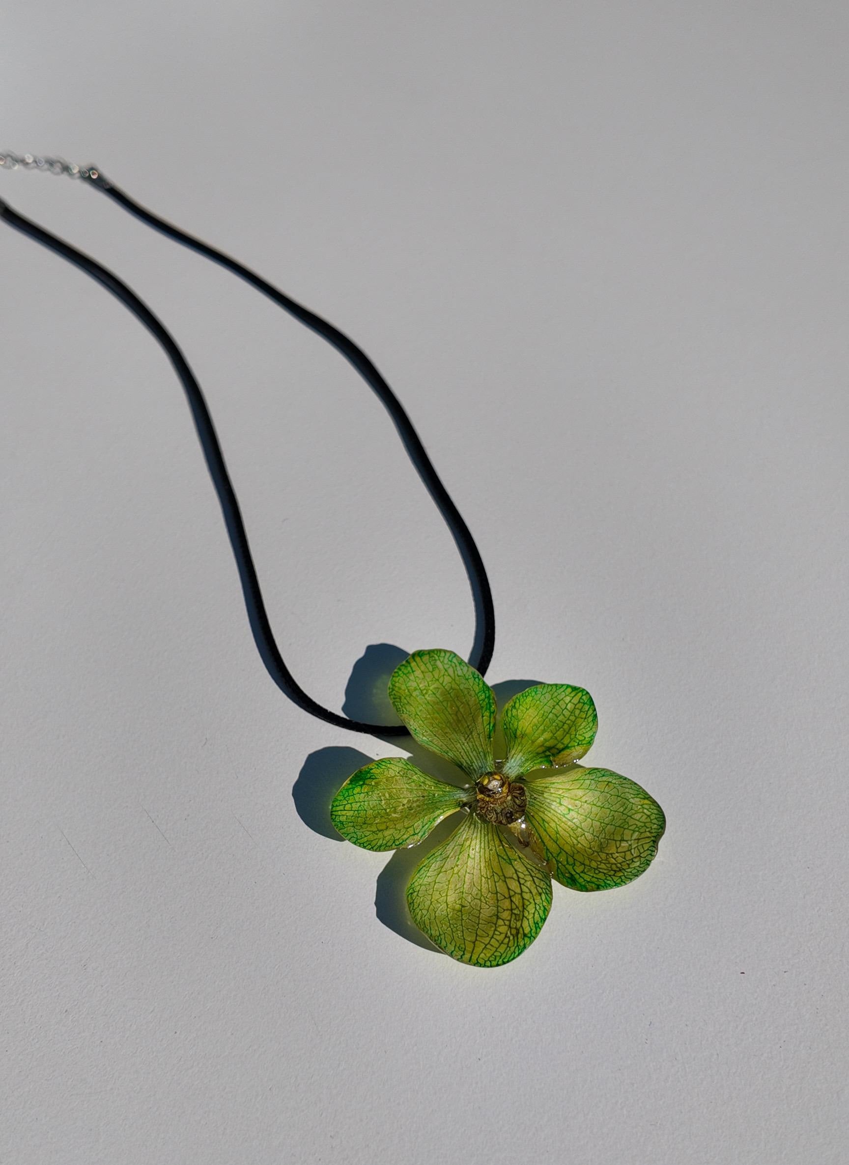 Real Orchid Necklace — Real Orchid Preserved in Resin