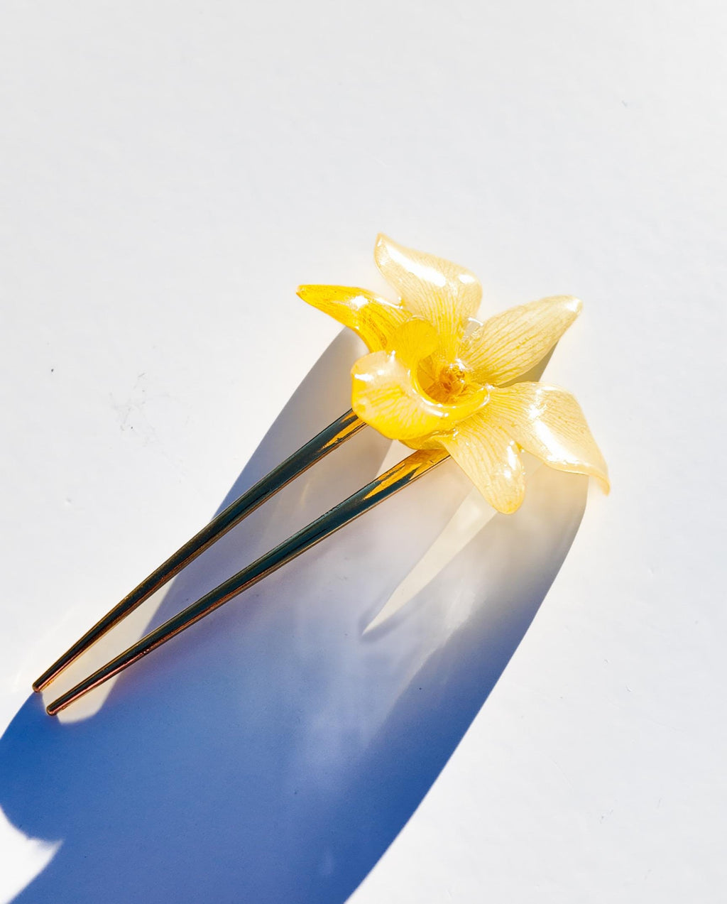 Real Orchid French Hair Pin