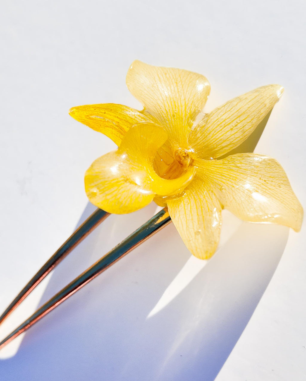 Real Orchid French Hair Pin
