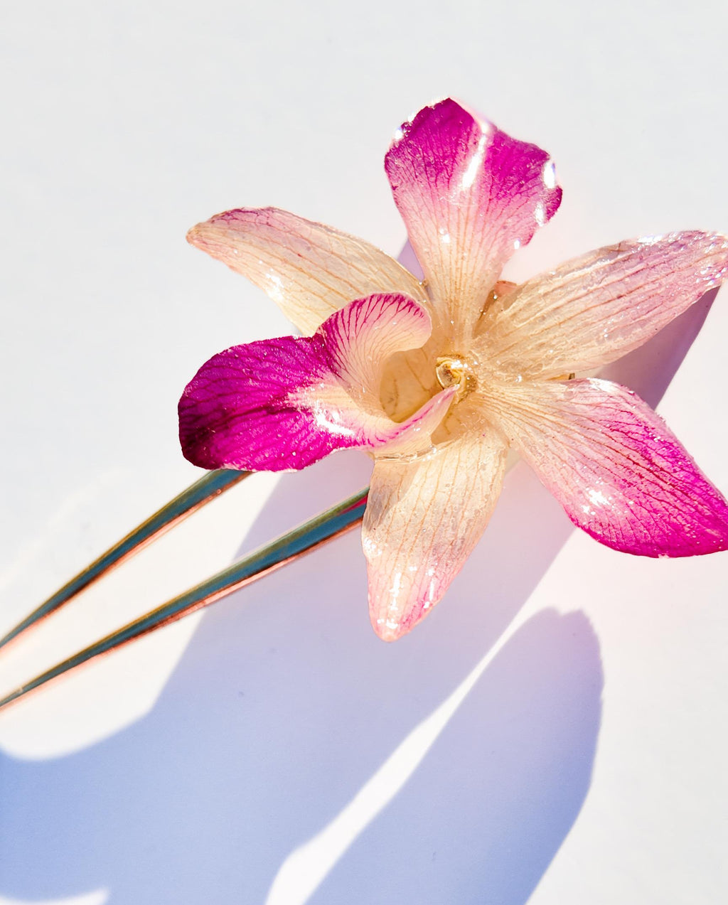 Real Orchid French Hair Pin