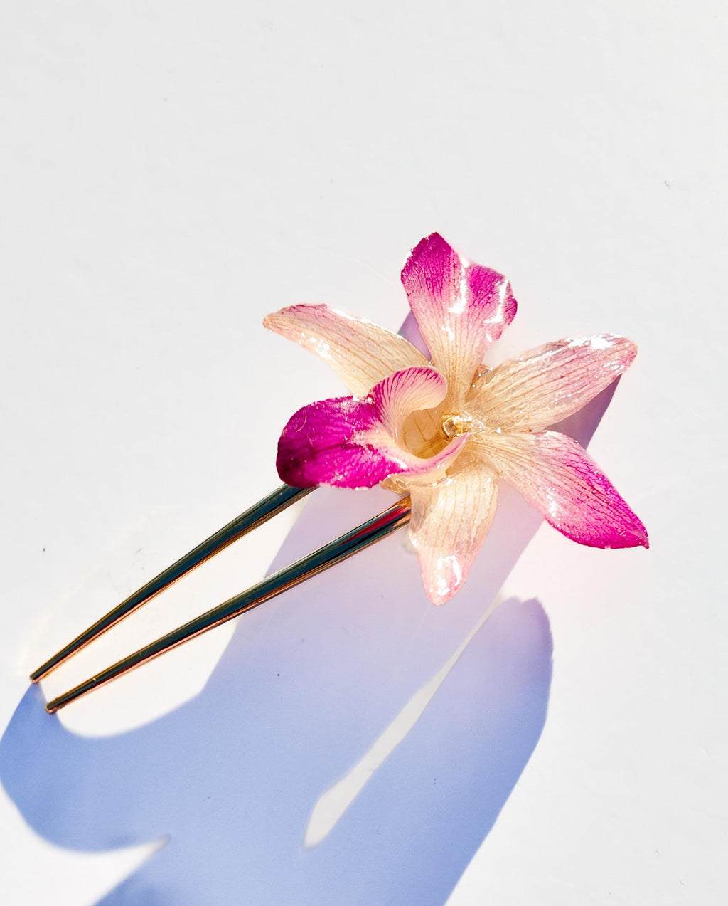 Real Orchid French Hair Pin