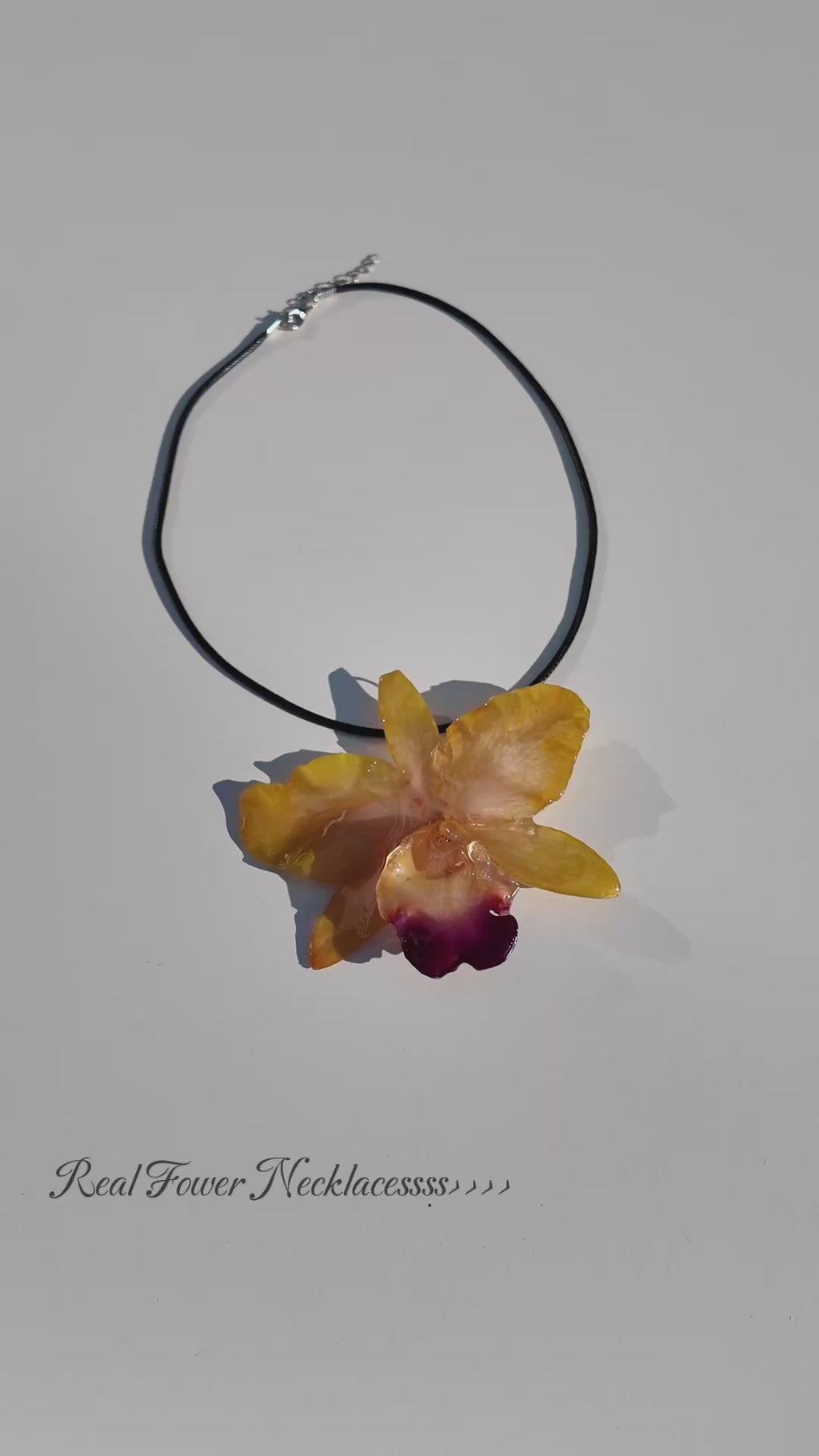 Navy Blue Round Orchid Necklace